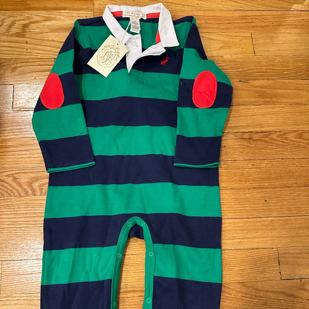 Striped Green and Blue Kids One Piece